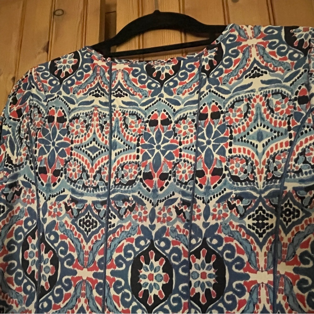 NWOT Sami & Jo Blue Pink Graphic Short Sleeve Dress